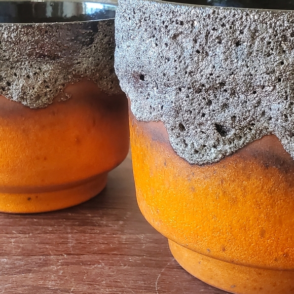 Fat Lava W German Pottery Plant Pots Vintage Mid Century & Excellent Condition - Picture 2 of 16